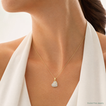 10K CZ Micro Pave Heart Pendant - Model Shot