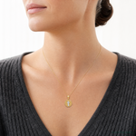 10K W/Rhodium San Benito Medal Pendant - Model Shot