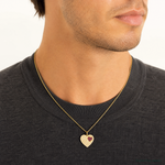 10K Polished Clear & Red CZ Heart Charm - Model Shot
