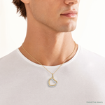 10K Two-tone Polished CZ Hearts Charm - Model Shot