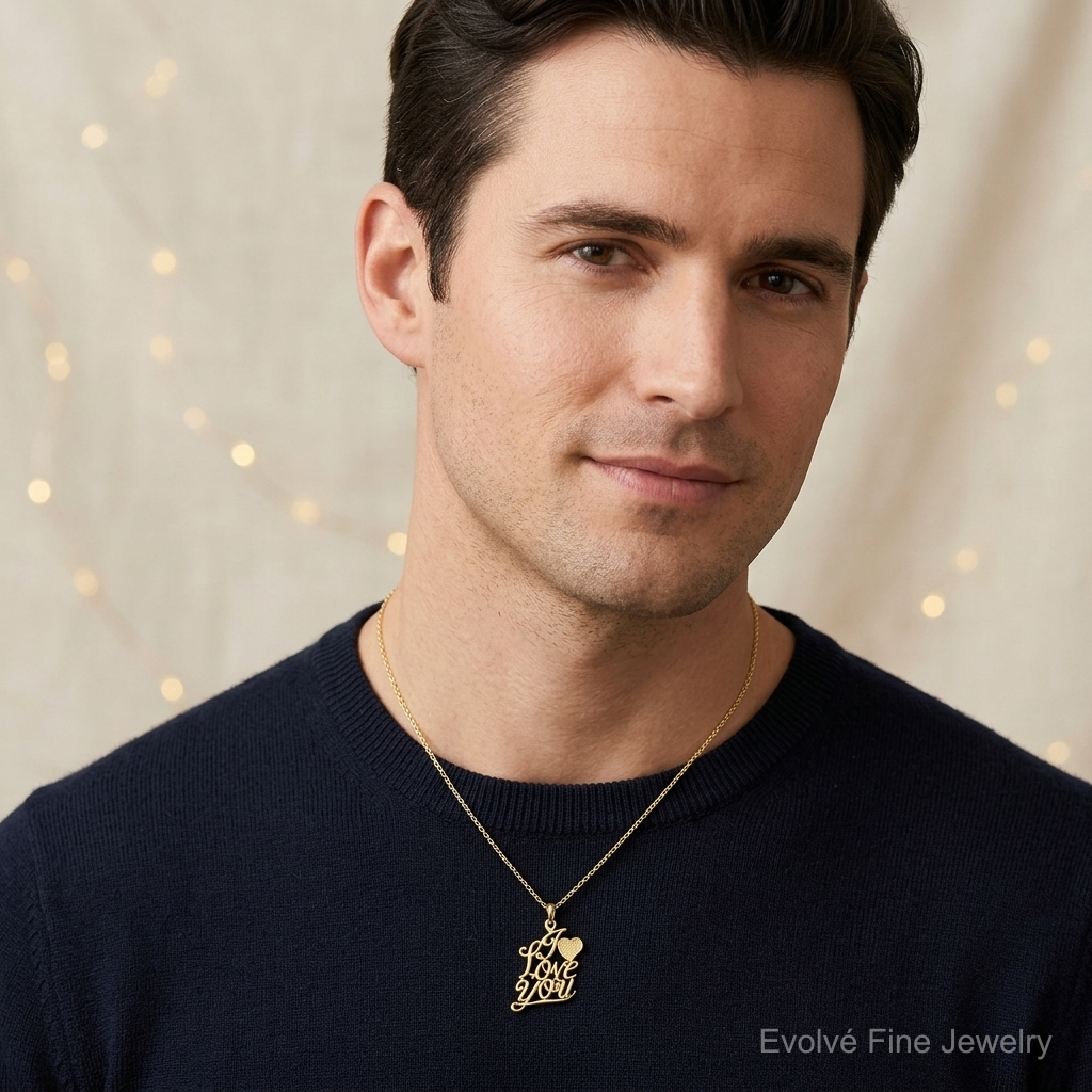 10K I LOVE YOU Charm - Model Shot