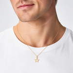 10K Diamond-Cut Flat Back Star Charm - Model Shot