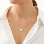 10k Polished White 8x10mm Oval CZ Pendant - Model Shot