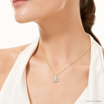 10k Polished 8mm CZ Modified Square Cut Pendant - Model Shot