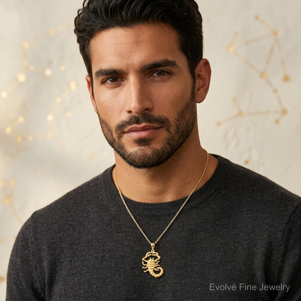 10k Scorpion Charm - Model Shot