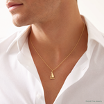 10k Sailboat Charm - Model Shot
