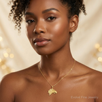10k Solid Diamond-cut Eagle Head Charm - Model Shot