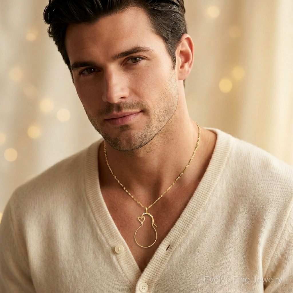 10k Small Heart Charm Holder - Model Shot