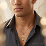 10k Cross Charm - Model Shot