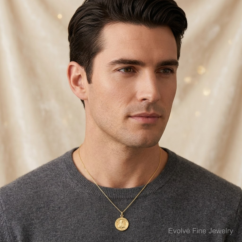 10K St. Jude Medal - Model Shot