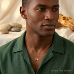 10K Solid Horseshoe Wishbone and Shamrock Charm - Model Shot