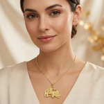 10k Solid Diamond-cut Semi with Trailer Charm - Model Shot