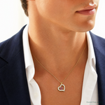 10k CZ Heart & Flower Pendant - Model Shot