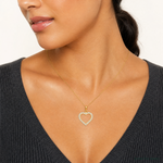 10k CZ Heart Pendant - Model Shot