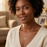 10K & Rhodium MOM Heart Charm - Model Shot
