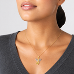 10k w/Rhodium Filigree Angel Pendant - Model Shot