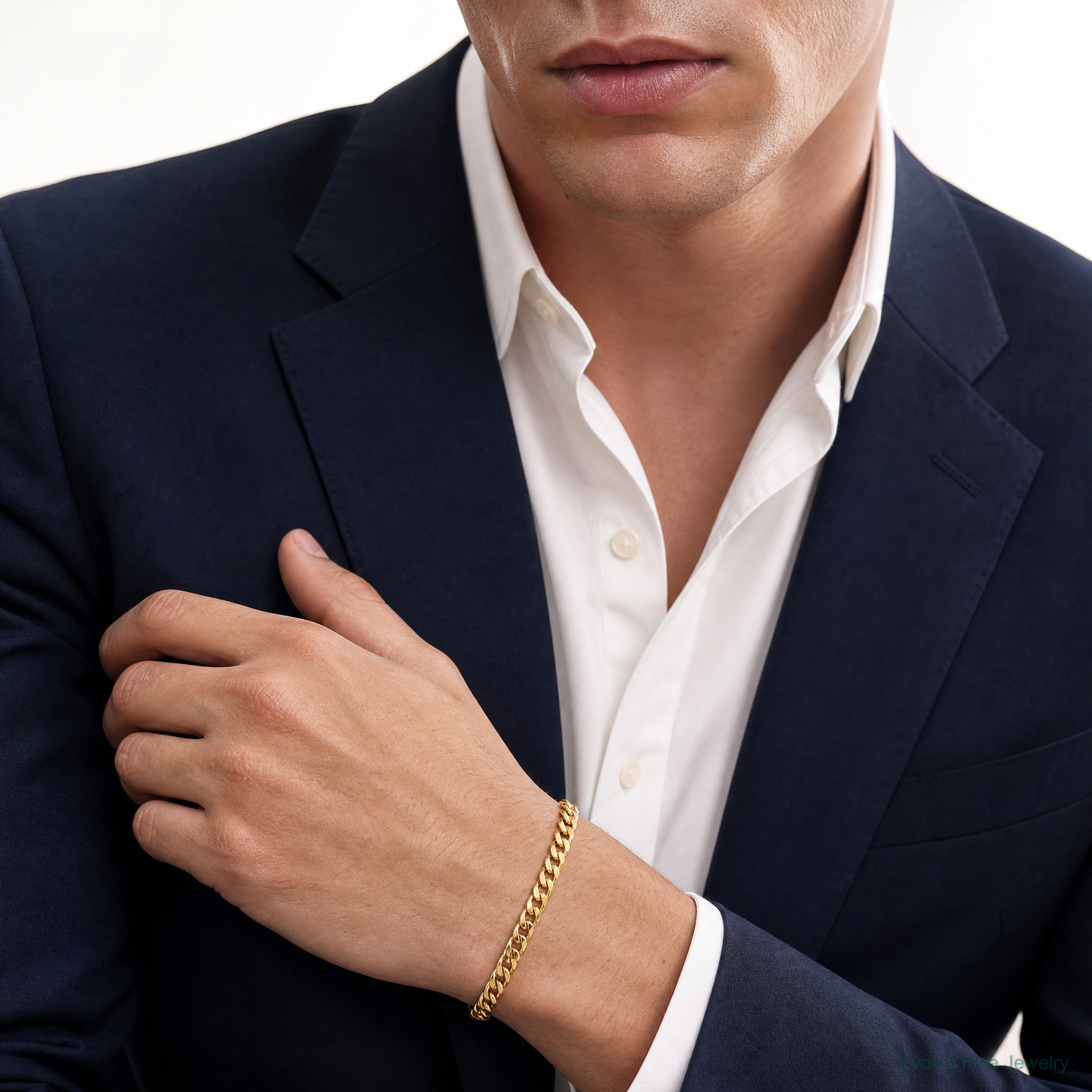 10K 4.3mm Solid Miami Cuban Chain - Model Shot
