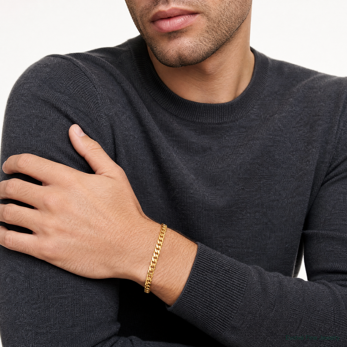 10K 5mm Solid Miami Cuban Chain - Model Shot