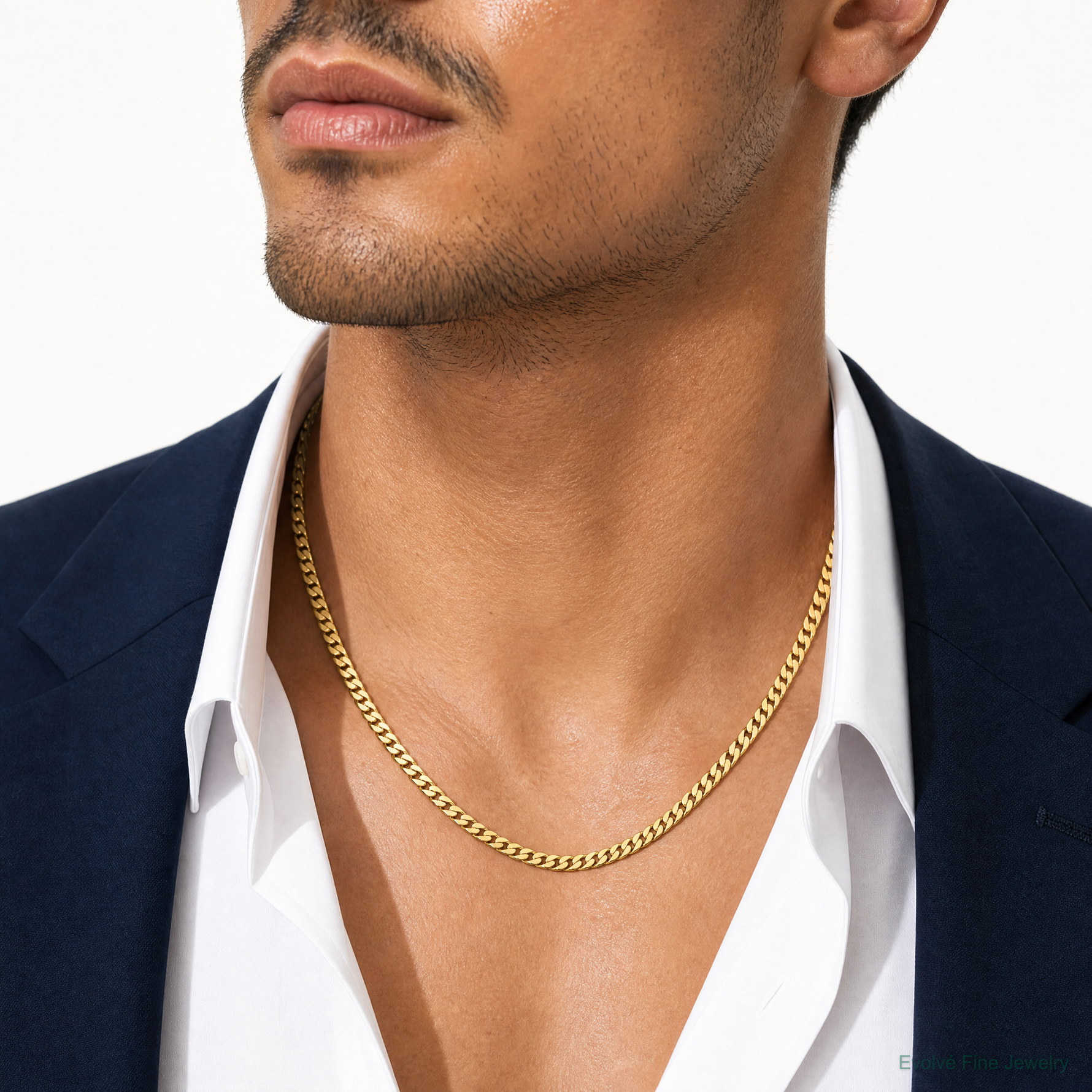 10K 5.5mm Solid Miami Cuban Chain - Model Shot