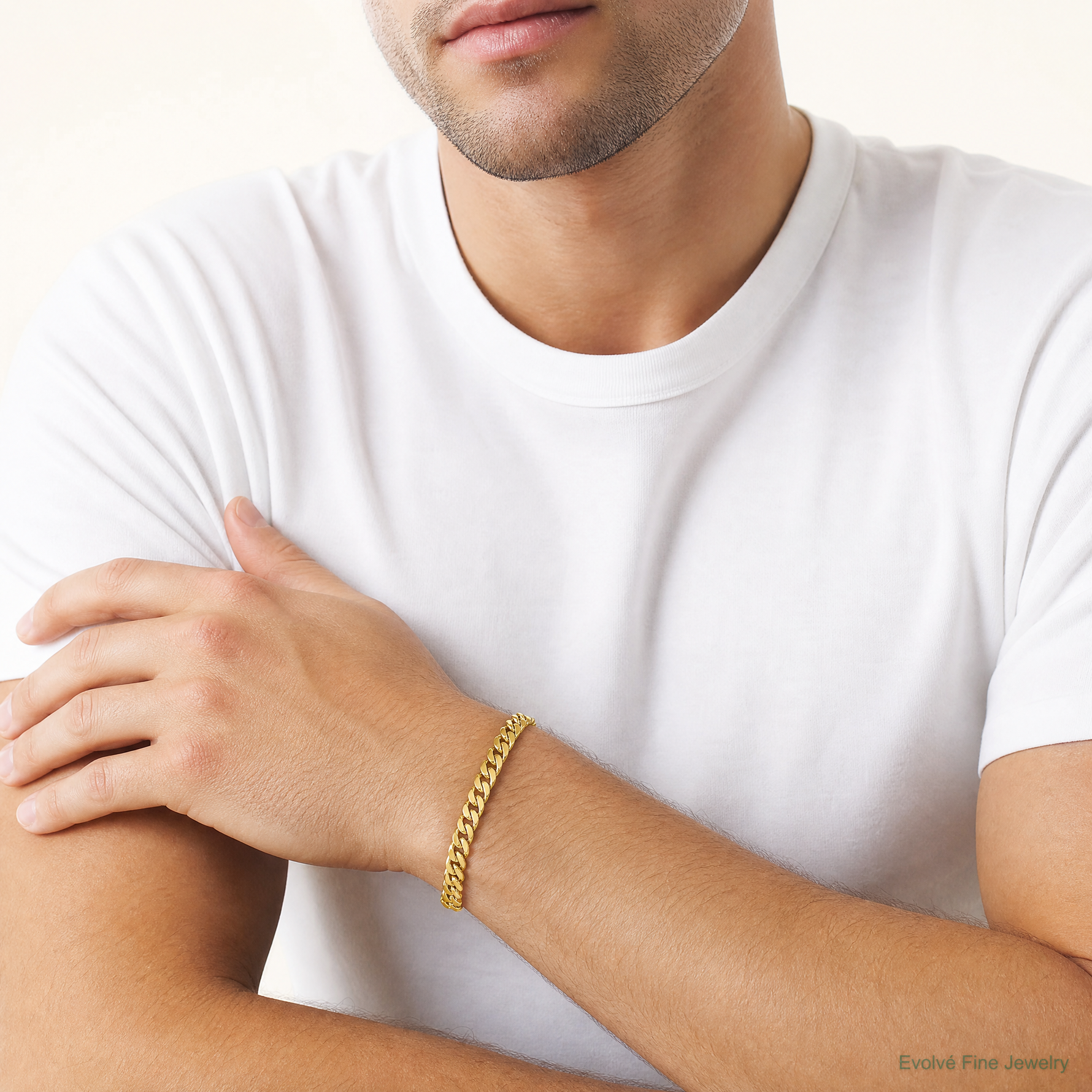 10K 5.5mm Solid Miami Cuban Chain - Model Shot