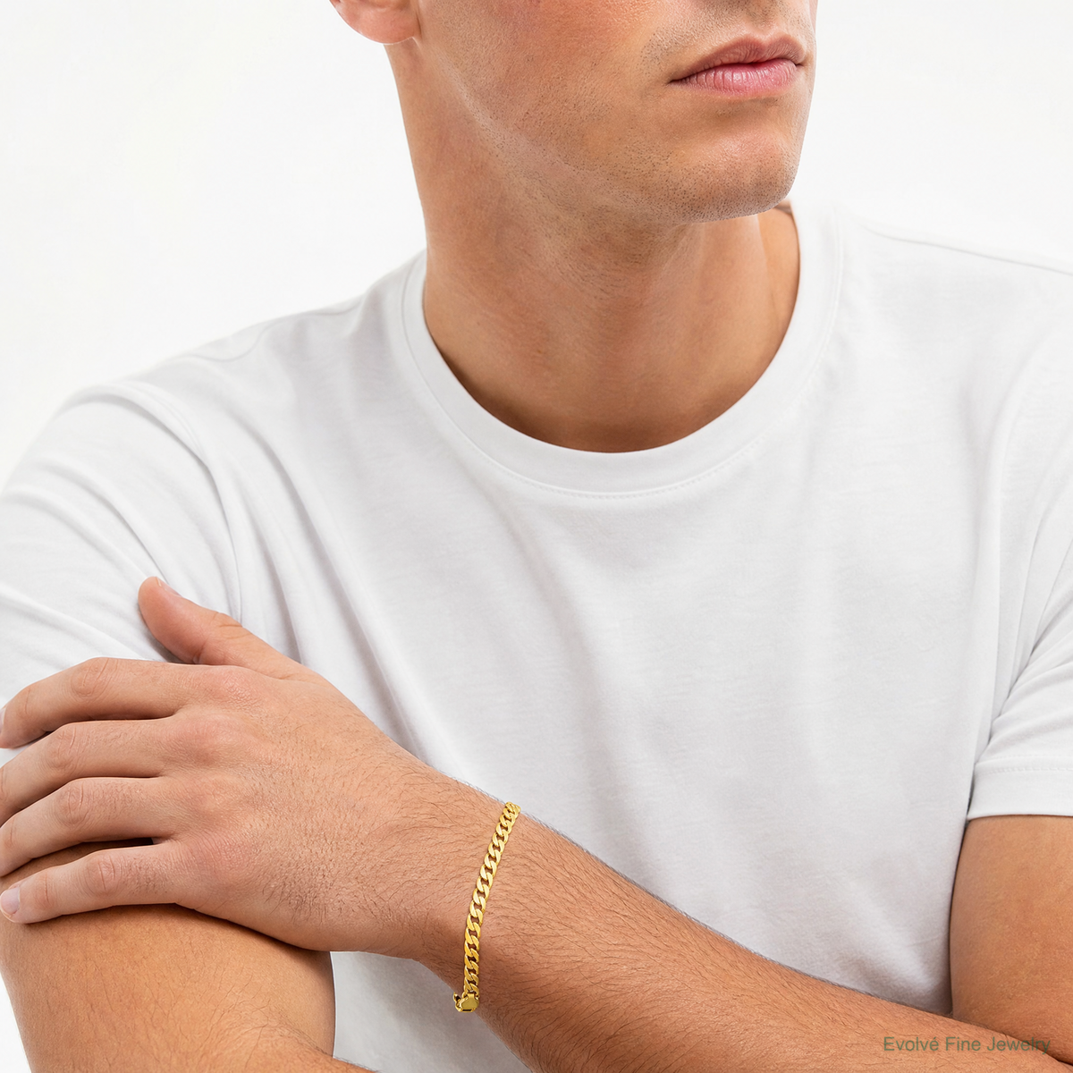 10K 6.25mm Solid Miami Cuban Chain - Model Shot