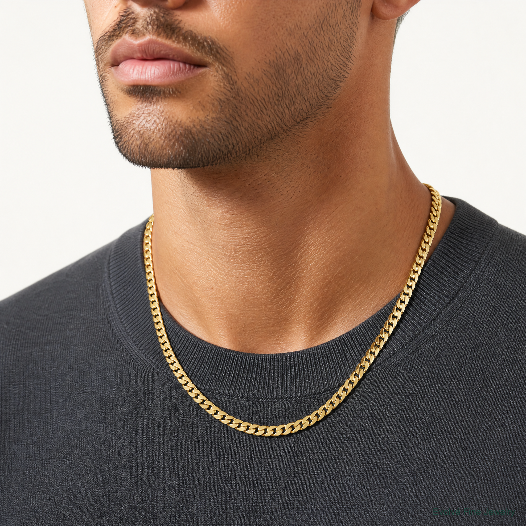 10K 8.0mm Solid Miami Cuban Chain - Model Shot