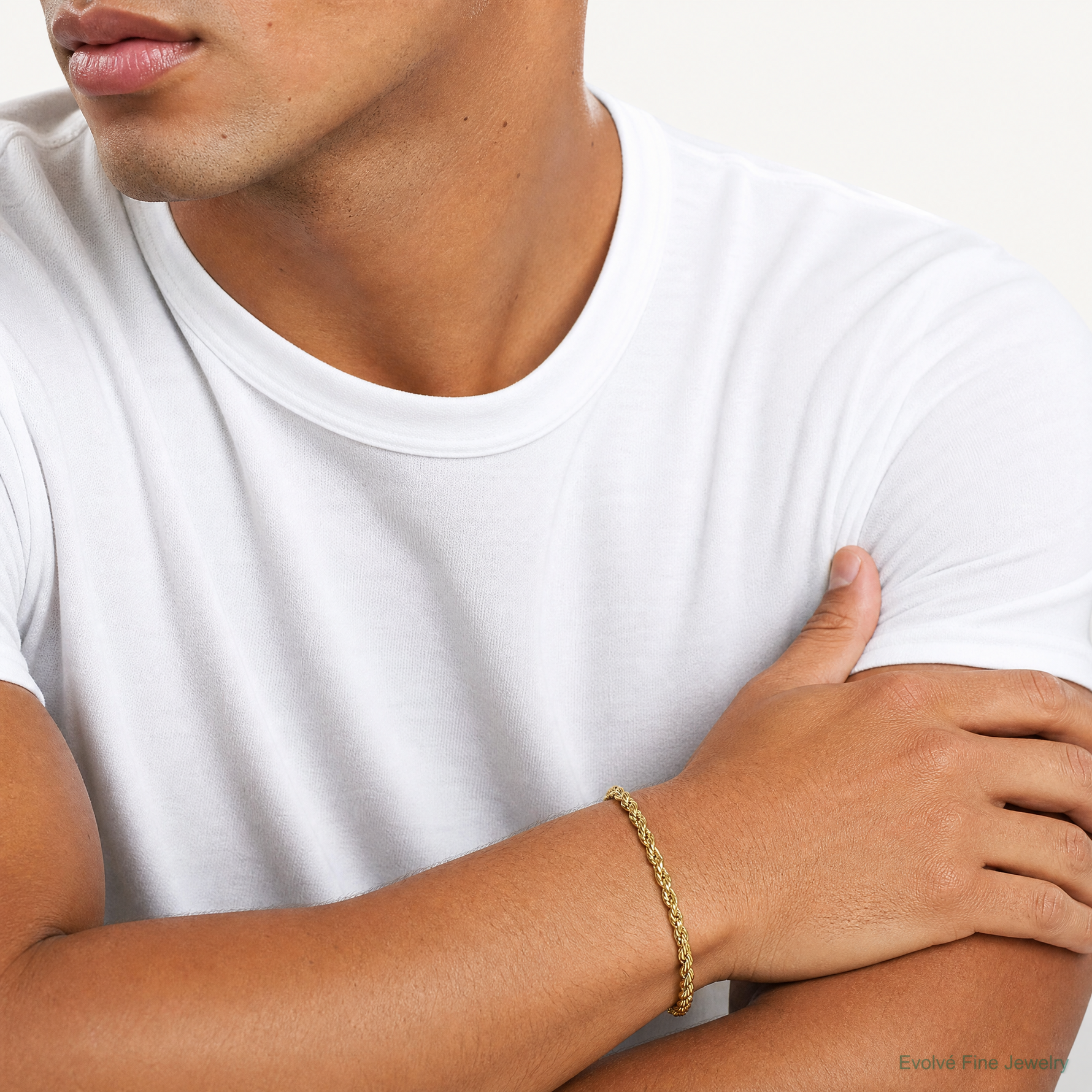 10k 2.5mm Semi-solid D/C Rope Chain - Model Shot