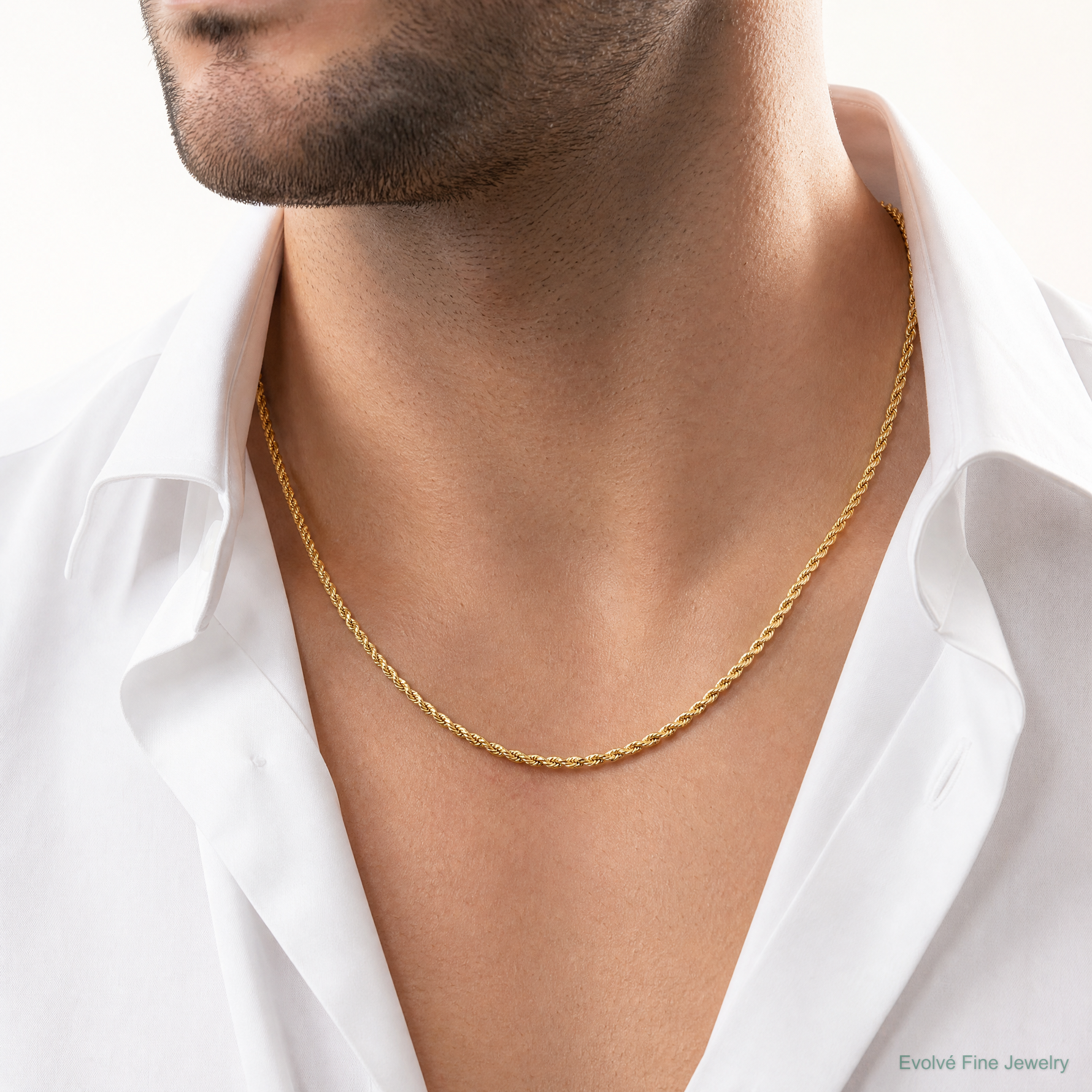 10k 3mm Semi-solid D/C Rope Chain - Model Shot