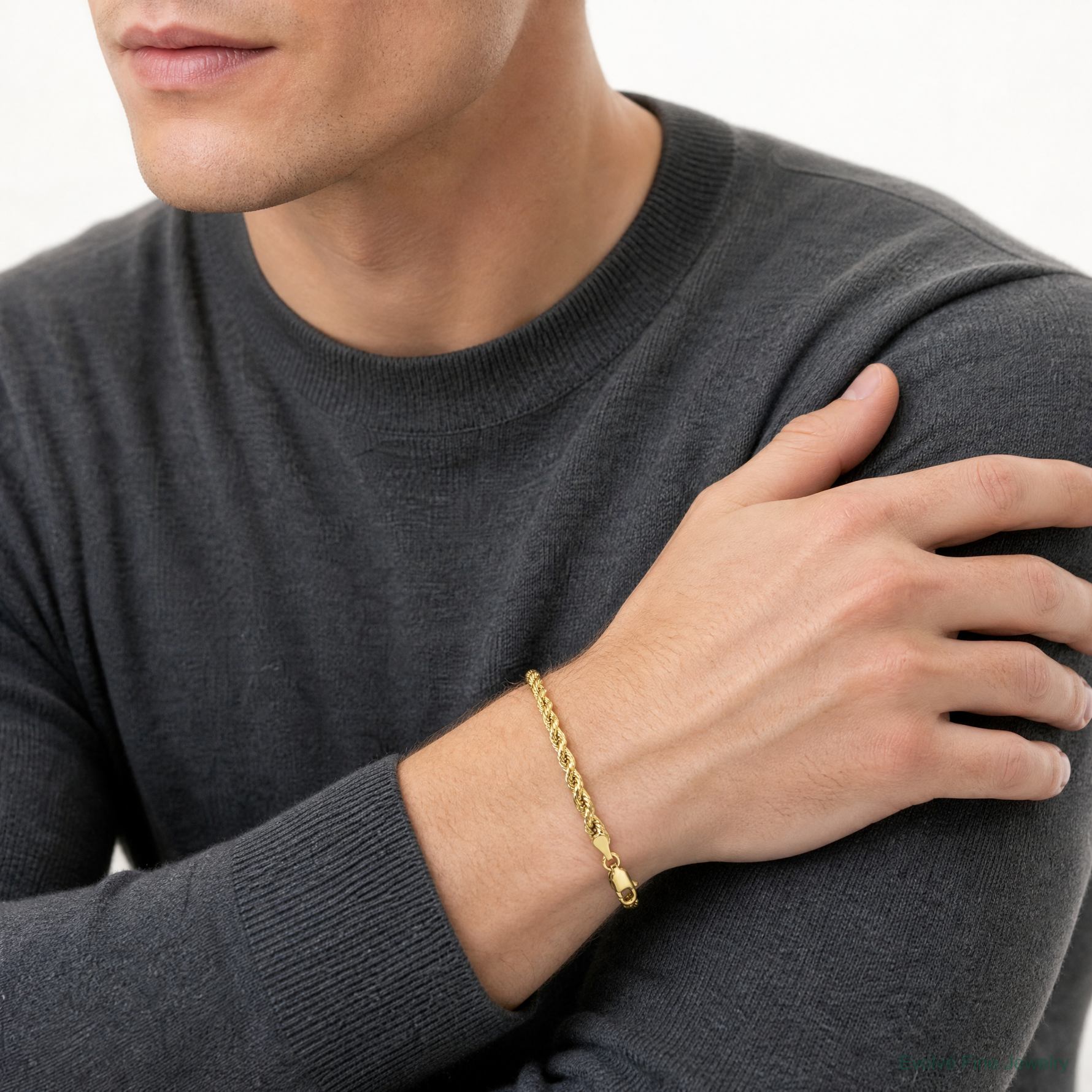 10k 4mm Semi-solid D/C Rope Chain - Model Shot