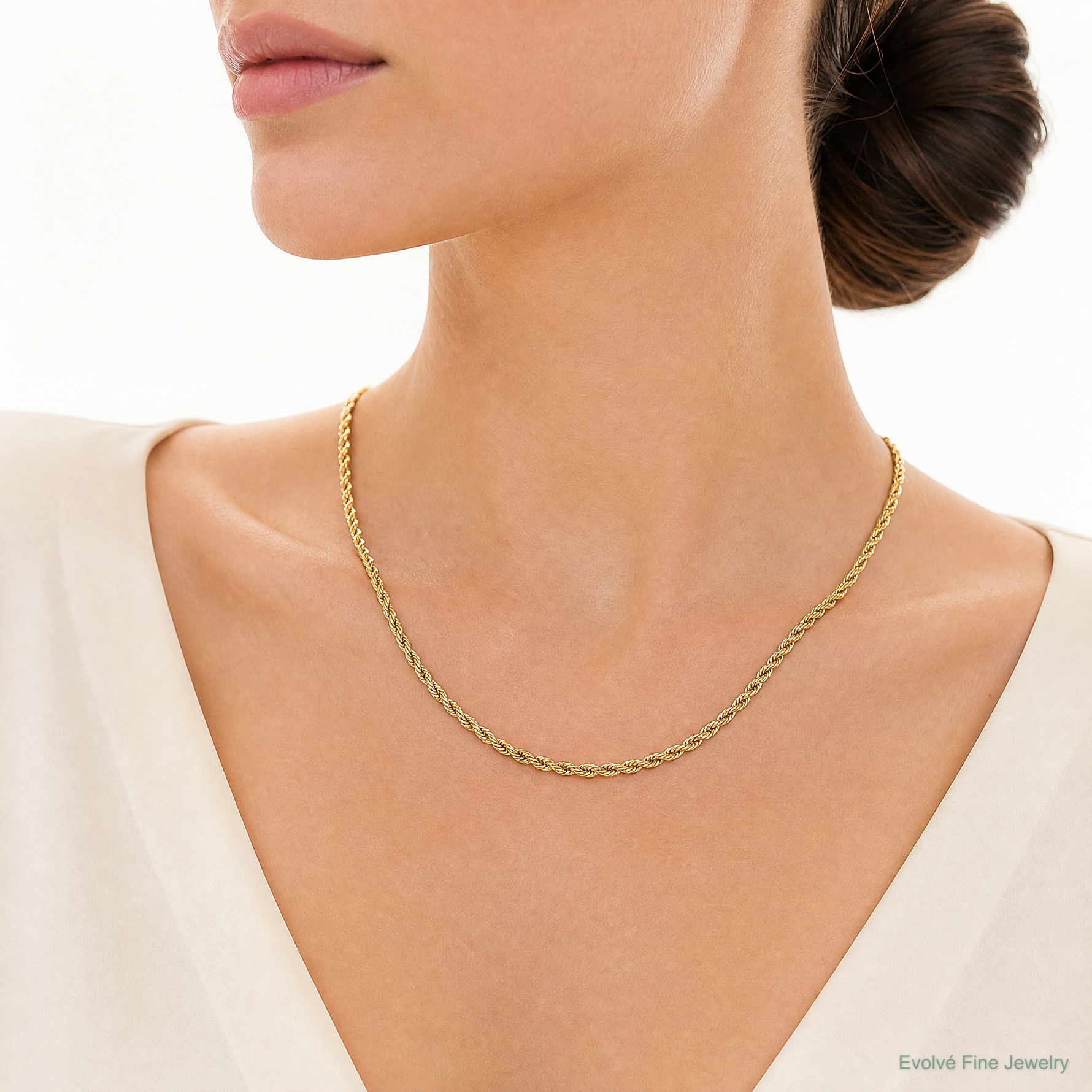 10k 4.9mm Semi-solid D/C Rope Chain - Model Shot