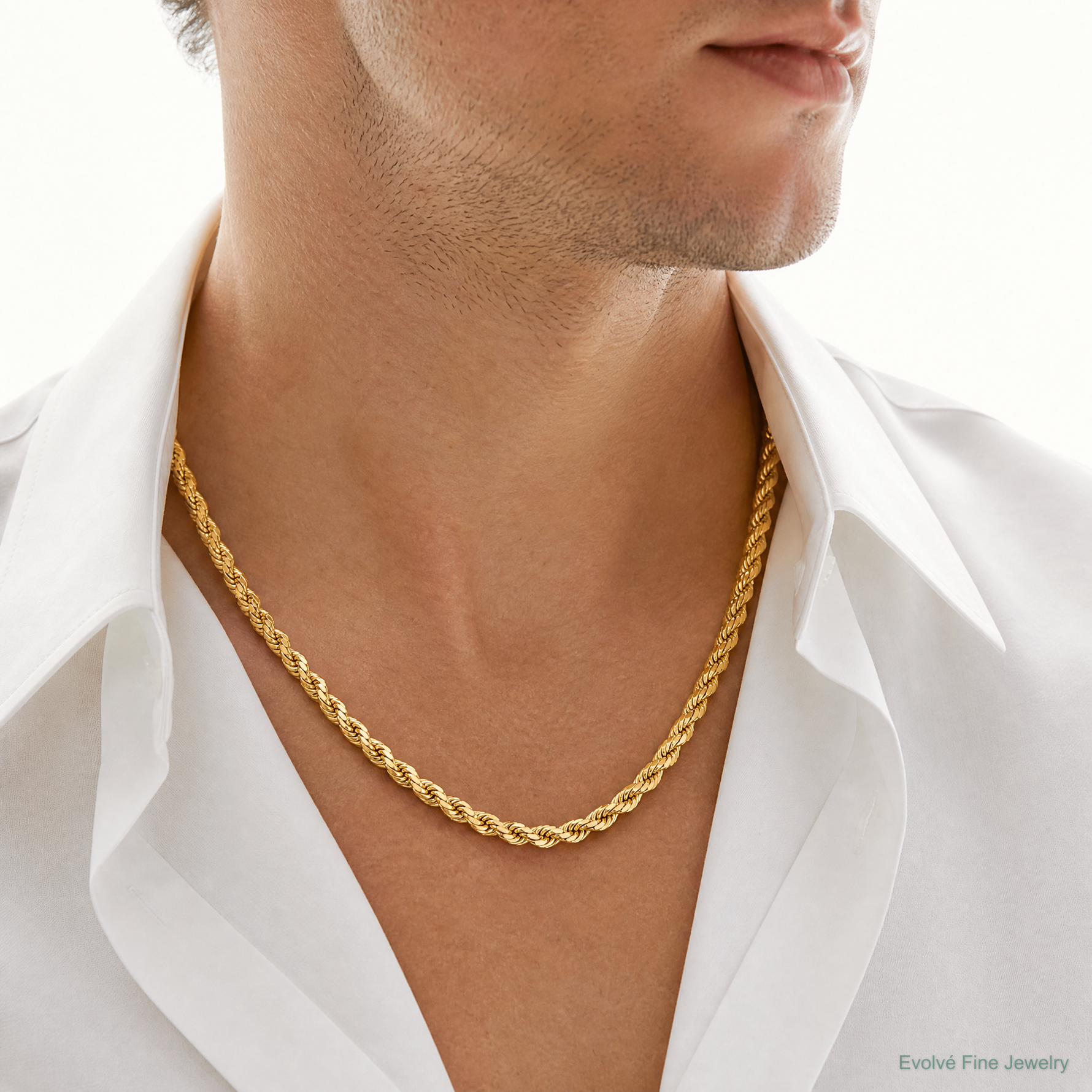 10k 8.0mm Semi-solid D/C Rope Chain - Model Shot