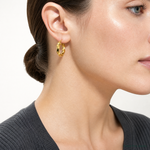 10ky Polished 5.25mm Hollow Twisted Round Hoop Earrings - Model Shot