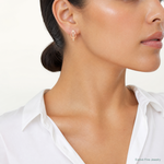 10k w/Rose-plating Polished CZ Fancy Post Earrings - Model Shot