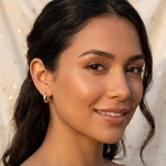 10k Fancy Small Hoop Earrings - Model Shot