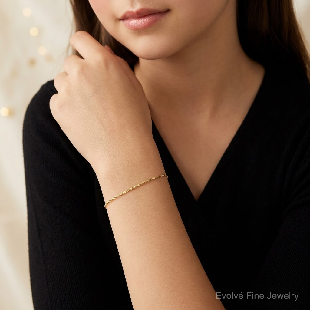 10k 1.5mm Extra-Light D/C Rope Chain - Model Shot