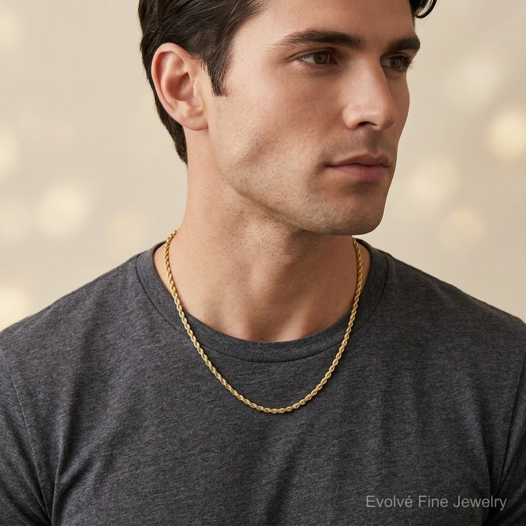 10k 2.75mm Extra-Light D/C Rope Chain - Model Shot