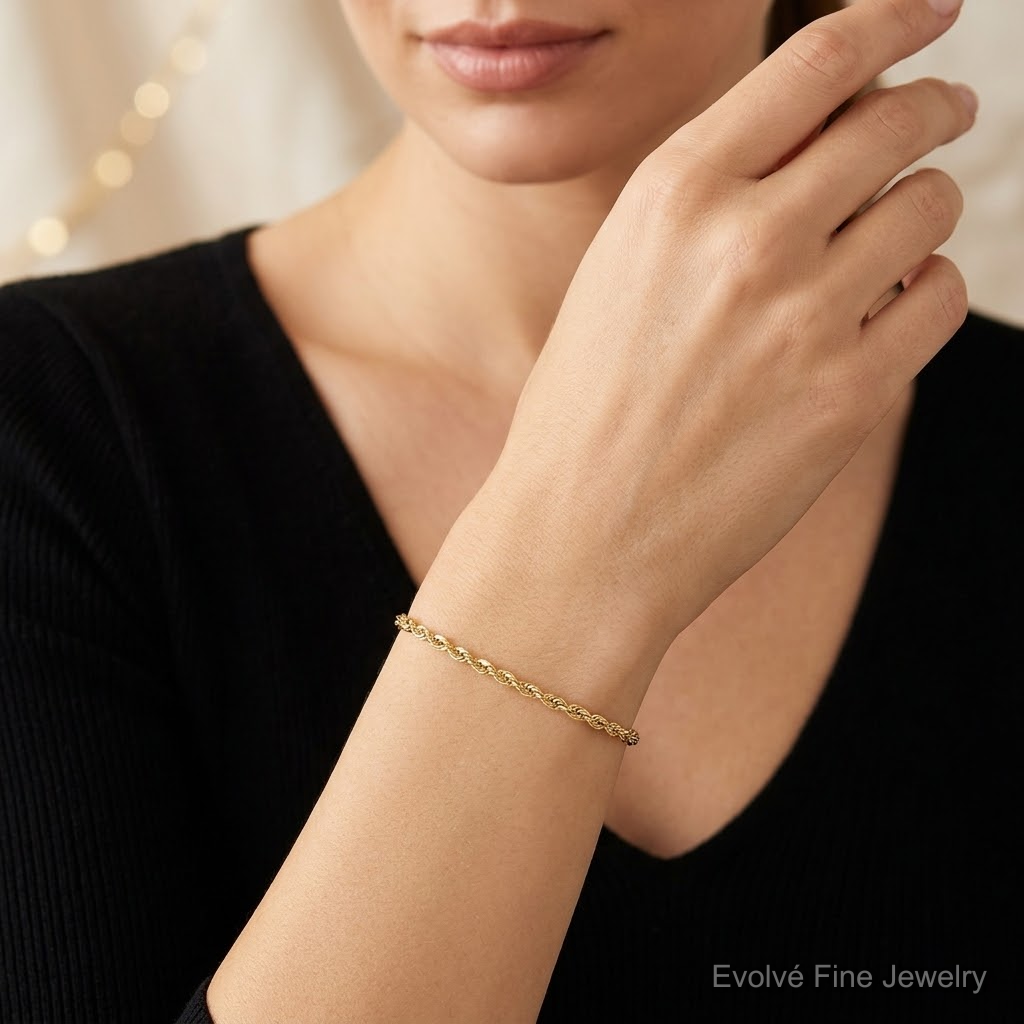 10k 2.75mm Extra-Light D/C Rope Chain - Model Shot