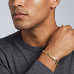 10K Polished Fancy Herringbone Link 7.5in Bracelet - Model Shot