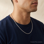 10k White Gold 1.5mm Diamond-cut Rope Chain - Model Shot