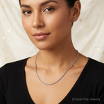 10k White Gold 1.75mm Diamond-cut Rope Chain - Model Shot
