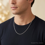 10k White Gold 2.25mm Diamond-cut Rope Chain - Model Shot