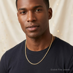 10k 3mm Diamond-cut Rope Chain - Model Shot