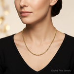 10k 3.5mm Diamond-cut Rope Chain - Model Shot