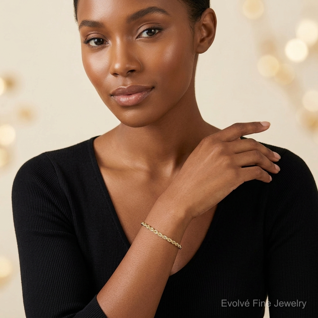 10k 3.5mm Diamond-cut Rope Chain - Model Shot