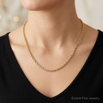 10k 3.75mm Diamond-cut Rope Chain - Model Shot