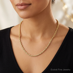 10k 4mm Diamond-cut Rope Chain - Model Shot