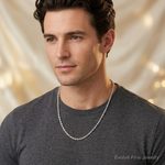 10k White Gold 4.5mm Diamond-Cut Rope Chain - Model Shot