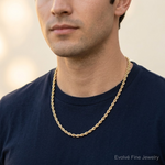 10k 5.5mm Diamond-cut Rope Chain - Model Shot