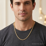 10k 6.5mm Diamond-cut Rope Chain - Model Shot