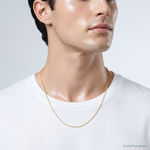 10k .5mm Carded Cable Rope Chain - Model Shot